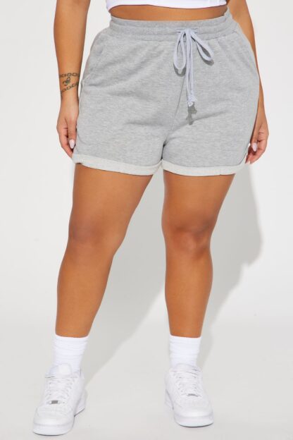 Shorts Gracie Cintura Alta con Cordón - Gris Jaspeado - Image 15