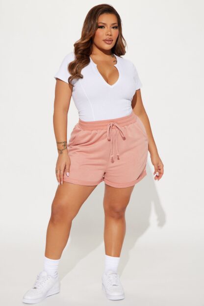 Shorts Gracie Cintura Alta con Cordón - Gris Jaspeado - Image 23