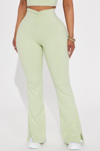 Pantalones de Yoga Activos con Cintura Alta y Detalles Fruncidos - Image 8