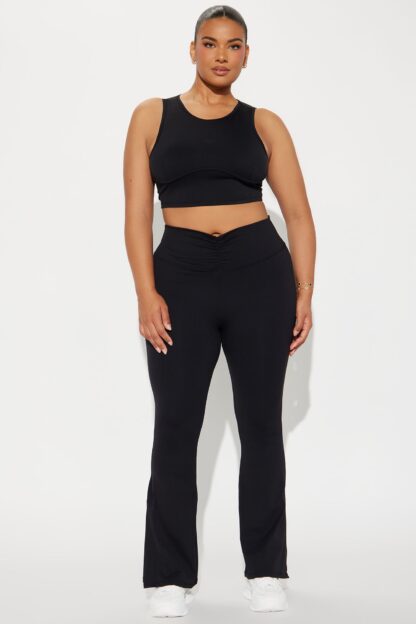 Pantalones de Yoga Activos con Cintura Alta y Detalles Fruncidos - Image 4