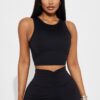 Top Deportivo de Cuello Alto para Pilates - Negro