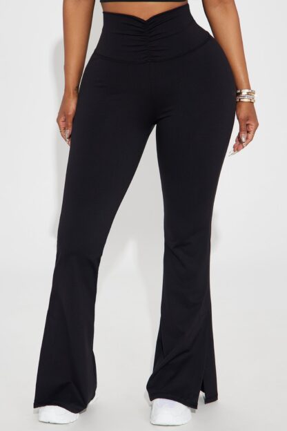 Pantalones de Yoga Activos con Cintura Alta y Detalles Fruncidos - Image 2
